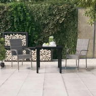 Detailed information about the product 3 Piece Garden Dining Set Grey and Black