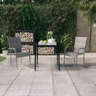 Detailed information about the product 3 Piece Garden Dining Set Grey and Black