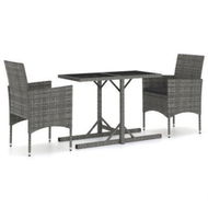 Detailed information about the product 3 Piece Garden Dining Set Grey