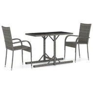 Detailed information about the product 3 Piece Garden Dining Set Grey