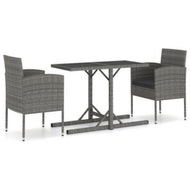 Detailed information about the product 3 Piece Garden Dining Set Poly Rattan Anthracite