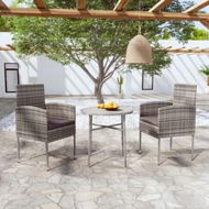 Detailed information about the product 3 Piece Garden Dining Set Poly Rattan Anthracite