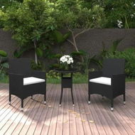 Detailed information about the product 3 Piece Garden Dining Set Poly Rattan Black