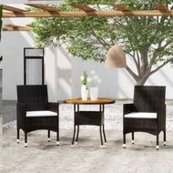 Detailed information about the product 3 Piece Garden Dining Set Poly Rattan Black