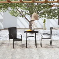 Detailed information about the product 3 Piece Garden Dining Set Poly Rattan Black