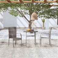 Detailed information about the product 3 Piece Garden Dining Set Poly Rattan Grey