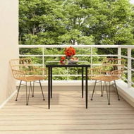 Detailed information about the product 3 Piece Garden Dining Set Poly Rattan