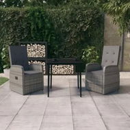 Detailed information about the product 3 Piece Garden Dining Set with Cushions Grey