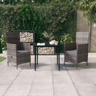 Detailed information about the product 3 Piece Garden Dining Set with Cushions Grey