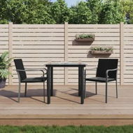 Detailed information about the product 3 Piece Garden Dining Set with Cushions Poly Rattan and Steel