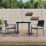 Detailed information about the product 3 Piece Garden Dining Set with Cushions Poly Rattan and Steel