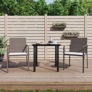 Detailed information about the product 3 Piece Garden Dining Set with Cushions Poly Rattan and Steel