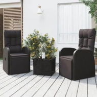 Detailed information about the product 3 Piece Garden Lounge Set Black Poly Rattan&Steel