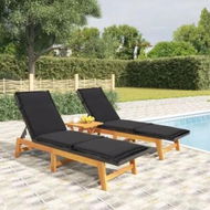 Detailed information about the product 3 Piece Garden Lounge Set Poly Rattan&Solid Wood Acacia