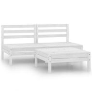 Detailed information about the product 3 Piece Garden Lounge Set Solid Pinewood White