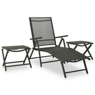 Detailed information about the product 3 Piece Garden Lounge Set Textilene And Aluminium Anthracite