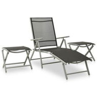 Detailed information about the product 3 Piece Garden Lounge Set Textilene And Aluminium Silver