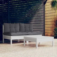 Detailed information about the product 3 Piece Garden Lounge Set with Anthracite Cushions Pinewood