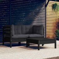 Detailed information about the product 3 Piece Garden Lounge Set with Anthracite Cushions Pinewood