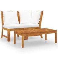 Detailed information about the product 3 Piece Garden Lounge Set With Cream Cushion Solid Acacia Wood