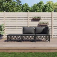 Detailed information about the product 3 Piece Garden Lounge Set with Cushions Anthracite Steel