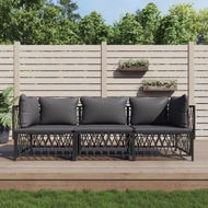 Detailed information about the product 3 Piece Garden Lounge Set with Cushions Anthracite Steel