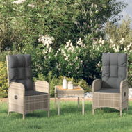 Detailed information about the product 3 Piece Garden Lounge Set With Cushions Grey Poly Rattan