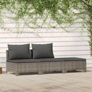 Detailed information about the product 3 Piece Garden Lounge Set With Cushions Grey Poly Rattan