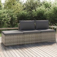 Detailed information about the product 3 Piece Garden Lounge Set With Cushions Grey Poly Rattan