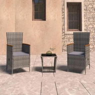 Detailed information about the product 3 Piece Garden Lounge Set with Cushions Poly Rattan Grey