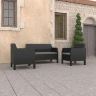 Detailed information about the product 3 Piece Garden Lounge Set with Cushions PP Rattan Anthracite