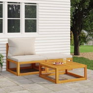 Detailed information about the product 3 Piece Garden Lounge Set With Cushions Solid Wood Acacia