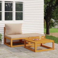 Detailed information about the product 3 Piece Garden Lounge Set With Cushions Solid Wood Acacia