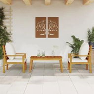 Detailed information about the product 3 Piece Garden Lounge Set with Cushions Solid Wood Acacia