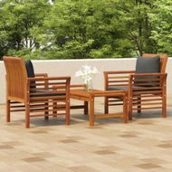 Detailed information about the product 3 Piece Garden Lounge Set with Cushions Solid Wood Acacia