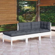 Detailed information about the product 3 Piece Garden Lounge Set With Cushions Solid Wood Pine