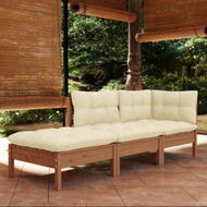 Detailed information about the product 3 Piece Garden Lounge Set With Cushions Solid Wood Pine