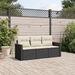 3 Piece Garden Sofa Set with Cushions Black Poly Rattan. Available at Crazy Sales for $299.95