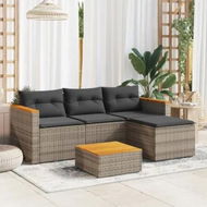 Detailed information about the product 3 Piece Garden Sofa Set with Cushions Grey Poly Rattan