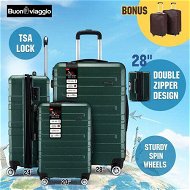 Detailed information about the product 3 Piece Luggage Set Hard Carry On Travel Suitcases Trolley Lightweight With TSA Lock And 2 Covers Green