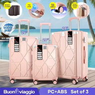 Detailed information about the product 3 Piece Luggage Suitcase Set Carry On Traveller Bag Hard Shell Cabin Baggage Travel Case Lightweight Rolling Trolley TSA Lock Front Hook 2 Covers Pink
