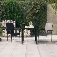 Detailed information about the product 3 Piece Outdoor Dining Set Black