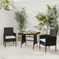 Detailed information about the product 3 Piece Outdoor Dining Set Poly Rattan Black