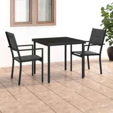 3 Piece Outdoor Dining Set Steel