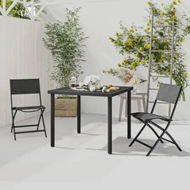 Detailed information about the product 3 Piece Outdoor Dining Set Steel