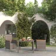 Detailed information about the product 3 Piece Outdoor Dining Set with Cushions Poly Rattan Black and Grey