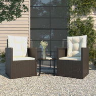 Detailed information about the product 3 Piece Outdoor Lounge Set With Cushions Poly Rattan Black