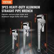 Detailed information about the product 3-Piece Pipe Wrench Set, 10' 14' 18' Aluminum Straight Pipe Wrench, Adjustable Plumbing Wrench, with High Strength Jaw and Ergonomic Handle, Hangable Design, for Water Pipes, Automotive Repairs