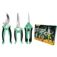 Detailed information about the product 3 Piece Set Green Pruning Shears Gardening Scissors Orchard Fruit Branches Garden MultiPurpose Tools Household Stainless Steel