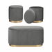 3 Piece Set Storage Ottoman - Velvet Bench Stool FAYE - GREY. Available at Crazy Sales for $189.95